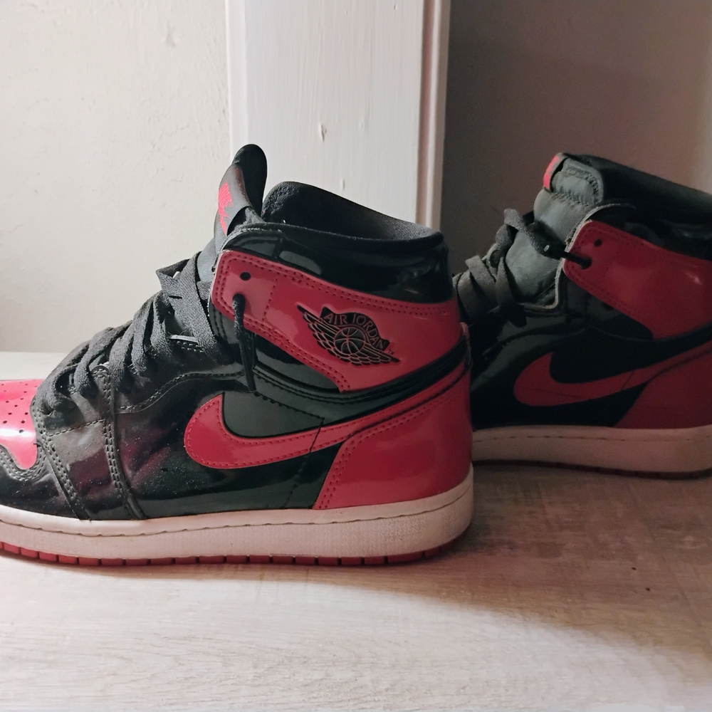 Jordan 1s Patent Bred Air Forces